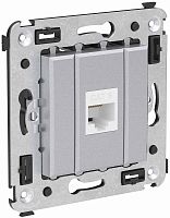 Розетка компьютерная без рамки DKC Avanti 1-м. RJ45 6е закаленная сталь картинка